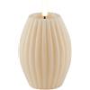 Deluxe Homeart Candela LED senza fiamma Stripe - con tecnologia Real Flame™ - Candela alimentata a batteria (7,5 x 10 cm, crema)
