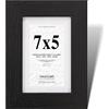 Fabian Clarke London®, Cornice moderna portafoto in legno nero da 18 x 13 cm con passepartout bianco da 15 x 10 cm, con vetro frontale, da appendere in verticale o in orizzontale