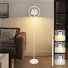 Homefire Lampada da terra solare per esterni, dimmerabile, 120 cm, lampada da terra a LED per soggiorno con batteria USB-C ricaricabile, bianca, senza fili, 3000 K-6500 K, altezza regolabile
