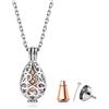 JSDDE Memorial Urna Pendente Collana Partone Ciondolo per Ceneri Capelli Unghie Locket Ciondolo Memoriale Ciondolo Ciondolo Catena Con Imbuto Riempimento Kit, 25*37mm / 56cm, Acciaio inossidabile