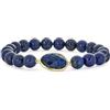 Bling Jewelry Bracciale Elastico In Lapislazzuli Con Perle Di Pietre Preziose Naturali Di Colore Blu Navy Fatte A Mano In Stile Boho Con Perla Centrale Grande Sfaccettata Gioiello Occidentale Per Donne Adolescenti