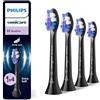 Philips Sonicare S2 Sensitive, Testine di ricambio originali, nero, confezione da 4, HX6054/88