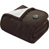 GOTCOZY Coperta Elettrica 130x180cm A un Tocco Coperta Elettrica Marrone | 10 Temperature,timer autospegnimento dopo 9H,Riscaldamento Rapido Coperta Termica Elettrica,Lavabile in lavatrice