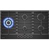 GASLAND PRO GH2905BG1FC Piano in vetro 5 fuochi con manopole illuminate, bruciatori in ottone, 87 cm da incasso fornello a gas butano 10400 W, Compatibile con gas naturale/GPL