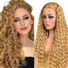 Shoaiye Parrucche Capelli Veri 13x6 Deep Wave Human Hair Wig Lace Front Parrucca Donna Umani Unprocessed Glueless Wear and Go Pre Plucked Free Part Honey Blonde 24 Inch