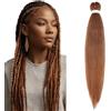 S-noilite Long EZ Braids Pre-Stretched Easy Braiding Hair Extensions per Crochet Box Twist Braids Ombre Yaki Capelli Sintetici Impostazione Acqua Calda, 66 cm 1 Pack 90g,Castano ramato chiaro