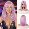 Esmee Parrucca Bob Corta Dritta Rosa con Frangia per Donna - 14IN