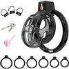 BDSMYOU Gabbia per Pene in Silicone,Chastity Cage con Plug Uretrale a Forma di Vagina + 6 Anelli per Testicoli,BDSM Bondagerie Accessori Sex Toys,Sexytoysys Uomo,Toys Sessuali per Uomini (L)