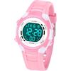 DTKID Orologio Bambini Analogico, Ghiera Girevole, Silicone (Rosa)
