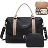 GOLF SUPAGS 46L Borsone da Viaggio Donna, Borsa Parto Ospedale Mamma, con Borsa da Toilette, Scomparto per Scarpe e Tasca Bagnata, Borsone da Palestra da Weekend per Sport Lavoro Viaggi (Nero)