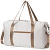 Narwey Borsone da Viaggio Bagaglio a Mano Easyjet 45x36x20, Borsa da Viaggio Cabina Borsone Palestra Sportiva Weekend Ospedale per Uomo Donna 25L (Beige con Cinturini Marrone Chiaro)