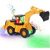 Kiztoys&1 Giocattolo escavatore, camminare automatico con suono e luce veicoli da cantiere, auto giocattolo per bambini escavatori con luci e musica multipla per bambini 3 4 5 6 7anni