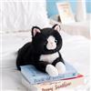Leahaoe Gatto di peluche pesante - Gatto ponderato (45 cm/60 cm) - 0,9 kg/2,1 kg - Grigio, Arancione, Nero - Morbido giocattolo calmante per bambini e adulti