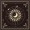 BOXOB Tovaglia per Altare, 45x45 cm Quadrato in Flanella Premium Tovaglia Altare con Sole e Luna Tappetino per Pendolo Tarocchi Stregoneria Accessori Divinazione Forniture Rituali Spirituali