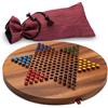 LOGOPLAY Halma taglia XL per 2-6 giocatori con borsa in tessuto - campo da gioco rotondo 31 cm - 6 x 15 pedine