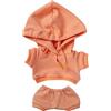 niannyyhouse Vestiti per bambola di peluche, 15 cm, elastico in tinta unita, abbigliamento sportivo, con cappuccio, pantaloni, accessori per vestire (arancione, 15 cm)