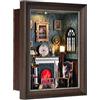 ETKVR Book Nook Kit, Libreria a Forma di Cornice, Kit per Casetta Delle Bambole in Miniatura da Fissare Alla Parete, Modello di Puzzle 3D in Legno Fai da Te per Decorare La Libreria - Fireplace