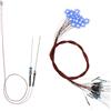 Evemodel 20 pezzi SMD LED 0402 blu precablato modello diodi lampada con tubo di regolazione della tensione con cavo PTFE da 50 cm per decorazione di modellismo