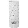 DRW Portaombrelli rotondo con gocce di pioggia in metallo bianco 49 x 19 x 19 cm