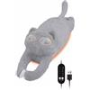 ZimiTeda Tappetino riscaldante a forma di gatto per crampi mestruali con alimentazione USB, calore istantaneo, tappetino riscaldante portatile per alleviare i crampi (grigio)