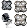 ZATEIRL Testa di Ricambio Rotante a 4 Teste per Rasoi Elettrici - Compatibile con Pitbull Skull Shaver, Butterfly Kiss Pro e altri - Teste da Rasatura per Viso e Corpo per Uomini e Donne (Confezione da 2).