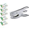 Leitz 55490081 - Pinza per cucitrice, meccanismo backloader, capacità di cucitura: 40 fogli, argento opaco con 5.000 punti (3 x 1.000 24/6 e 2 x 1.000 24/8) (pinzatrice 55490081, con graffette)