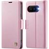Teeirllim Custodia per Google Pixel 9a, Blocco RFID PU Pelle Portafoglio Flip Case, Carta Fessura, Funzione Supporto, Antiurto Case Cover per Google Pixel 9a - Rosa
