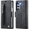 Teeirllim Custodia per Samsung Galaxy Z Fold 6, Blocco RFID PU Pelle Portafoglio Flip Case, Carta Fessura, Funzione Supporto, Antiurto Case Cover per Samsung Galaxy Z Fold 6 - Nero