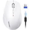 TECKNET PRO Mouse Wireless, Mouse Wireless Silenzioso Ericaricabile, 6400 DPI Topo Ottico Ergonomico Regolabile per laptop, Mac, PC, Windows