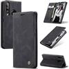 Ottcooed Cover per Huawei P30 Lite Custodia, Cover Pellicola a Libro Portafoglio in Pelle Porta Carte Protettiva Slot per Scheda Flip Case Wallet Case con Huawei P30 Lite, Nero