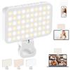 OUSFOT Luce Selfie per Telefono 3 Modalità di Illuminazione, Luce per Foto 3500-6000K 10 Livelli di Luminosità con Batteria da 2000 mAh con clip, Bianco, per Cellulare, Fotocamera e Computer
