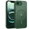 GUAGUA Cover Magnetico per iPhone 16e, Compatibile con MagSafe, Custodia Paraurti Antiurta da Telefono Sottile Glassata Traslucida Opoca Anticaduta Protettivo Case per iPhone 16e, Verde Scuro