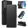 Yunubeyii Cover Libro per Samsung Galaxy S21 FE - [Blocco RFID] Luxury PU Leather Portafoglio Card Holder Magnetic Phone Custodia con Kickstand, Cover Protettiva Antiurto, Nero
