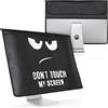 kwmobile Cover Compatibile con 24-26 Monitor - Fodero per Monitor - Copertura Antipolvere Schermo PC con 2 Tasche Extra - Bianco/Nero
