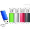 WISEORANGE 64GB Chiavetta USB 5 Pezzi Pen Drive 64GB WISEORANGE Metallo USB2.0 Unità Memoria USB per PC, Laptop,TV con Luce LED (5 colori)