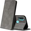 Custodia Portafoglio In PU Pelle Con Magnete Per Motorola E20/E30/E40, Design Lupo, Marrone