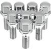 QUARKZMAN M12 x 1.5 Ruota Bulloni Conicità 60° Cromo Ruota Borchie Set 8pz | Acciaio Zincato, Tono Argento, M12 x 1.5, 26mm, 13mm, 54x17mm, Esagonale, Antifurto