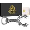 LKKCHER Regali da cacciatore per uomini, regali di antler di cervo, apribottiglie di birra, accessori da caccia, regali di Natale per donne, uomini, regali personalizzati per cacciatori, uomini, papà