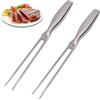 INNAL 2 Pezzi Forchettone Barbecue con Manico Ergonomico Forchetta per Carne in Acciaio Inox Forchettone Professionale per Carne Forchetta da Barbecue per Cucina Servire Salsicce Formaggio Maiale
