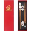 GOTDYBST Set di bacchette per sushi gatto: 2 paia di chopsticks con due cuscinetti in porcellana, bacchette in legno ecologiche,squisita confezione regalo, giapponese cinese coreano taiwanese