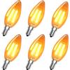 Lamptobe E14 LED Candela 4W (40W Equivalente) 2200K Bianco Caldo Ambra Bagliore Vintage C35 LED Lampadina, lampadine a basso consumo energetico, 220-240v non dimmerabile per lampadari, applique-6Pack