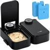 SOOFPET Distributore Automatico Cibo Gatti Umido: Dispenser Crocchette Gatto con Timer di 48 Ore - Dosatore Crocchette per Gatti senza Fili con 1 AA Batteria - Pasti Fino a 350g Ciascuno - Nero
