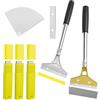SENLINLIN Set Rimuovi Carta da Parati, 2 Raschietti da 30 cm con 30 Lame di Ricambio (4″) e Custodia Protettiva - Impugnatura in Gomma Antiscivolo, ideale per Vernice, Colla Piastrelle e Adesivi