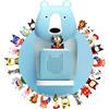 Xozoyo Tonie - Scaffale Tonies, montaggio da appendere per TonieBox Tonie, per ragazzi e ragazze, 30-48 statuette, a forma di orso, per la cameretta dei bambini, per la cameretta dei bambini (azzurro)