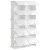 HOOBRO Scarpiera, Scaffale Portascarpe a 10 Scomparti, con Sportello, Scaffale Componibile in Plastica, Scomparto di 40 x 30 x 30 cm, per Corridoio, Portico, Dormitorio, Bianco EWT210SC01