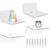 HMCEY 4 Pezzi Mensole da Muro Piccole 10 cm,Mensola per Bagno da Muro,Mensola da Parete Trasparente,Mensolina Cucinai,Mensole Cameretta,Mensolina Acrilico,Floating Shelves per Camera Soggiorno