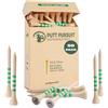 Putt Pursuit Tee da golf (confezione da 50), in legno di bambù naturale, robusti, biodegradabili e sostenibili, tee professionali, parte superiore curva per ridurre l'attrito (naturale)