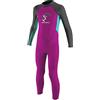 O'Neill Wetsuits Reactor II - Muta intera per bambini con cerniera posteriore, colore: bacca/acqua chiara/grafite, taglia 38