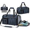 RAINSMORE Borsone Palestra Uomo Donna 40L Impermeabile Borsa Palestra con Scomparto Scarpe e Tasca Umida Espandibile Borsone da Viaggio Per Sport Piscina Fitness Weekend Nero Blu