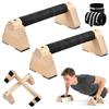Ecofocet Parallele Calisthenics, 2 Parallele Basse, Maniglie per Flessioni in Legno 25cm, Ergonomiche e Antiscivolo con Protezione per il Polso, Push Up Bar Fitness per Interni ed Esterni